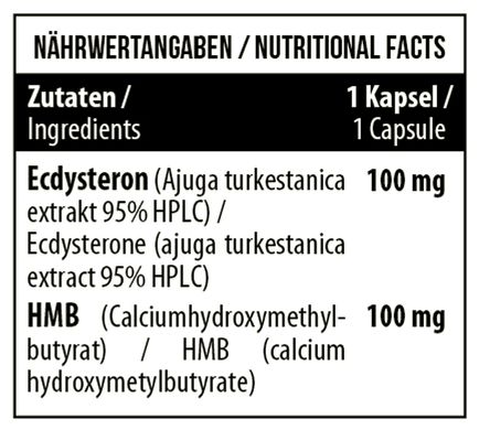 Healthy by MST Beta Ecdysterone 95% 90 капсул | Высокая дозировка Экдистерона в капсулах + HMB