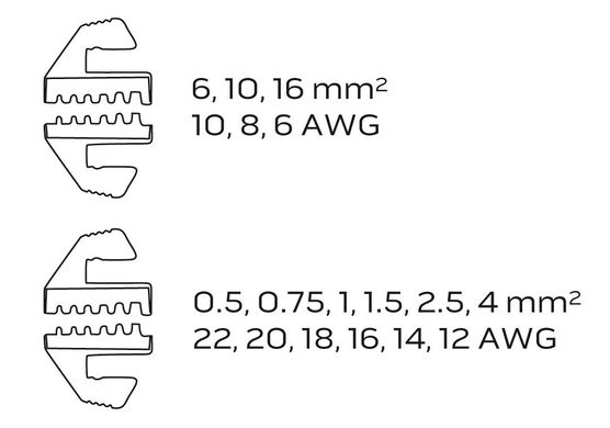 Кліщі для обтискання телефонних наконечників 0,5-16 мм 2 (22-6 AWG)