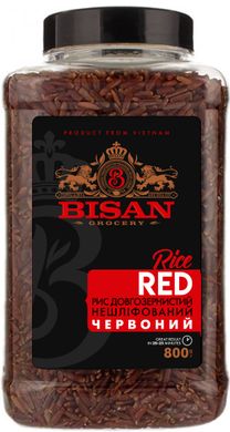 Рис длиннозернистый нешлифованный Красный BISAN 800 г