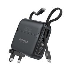 УМБ Promate PowerPack-20Pro 20000 mAh, 27W PD USB-C порт, 22.5W PD USB-C кабель, 27W Lightning конектор Black