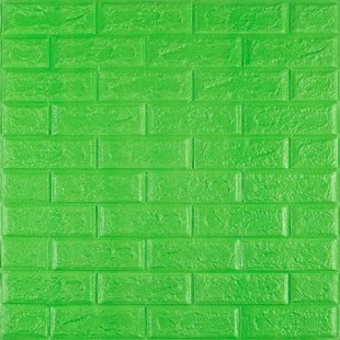 3D панель самоклеющаяся кирпич Зеленый 700x770x5мм (013-5) SW-00000149