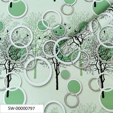 Самоклеющаяся пленка на бумажной основе зеленые деревья 0,45х10м SW-00000797