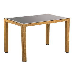 Стол Tilia Antares 80x120 см верх столешницы из стекла, ножки пластиковые кофейный