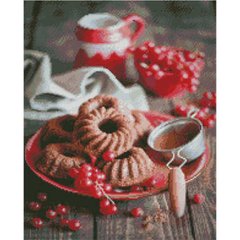 Алмазна картина Strateg Преміум Печиво з ягодами розміром 40х50 см (L-219)