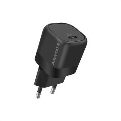 Мережевий зарядний пристрій Promate PowerPort-25 Вт USB-C PD Black (powerport-25.black)