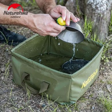 Складаний контейнер для води з ПВХ Naturehike Square bucket 13л army green NH19SJ007