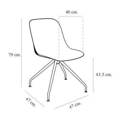 Стул Tilia Shell-ZC Pad сиденье с тканью pied de poule-01