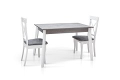 Стол обеденный ПОРТЛЕНД (1130+500)*695, серый/белый