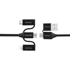 Кабель Promate PentaPower USB-C/USB-А to USB-C/microUSB/Lightning 1.2 м Black (pentapower.black)