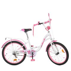 Велосипед дитячий PROF1 Y2025 20 дюймів біло-малиновий
