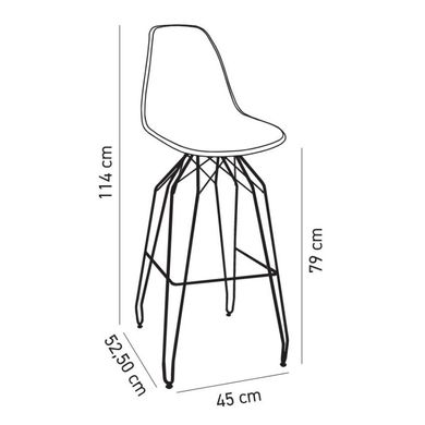 Стілець барний Tilia Eos-M сидіння з тканиною, ніжки металеві хромовані ARTCLASS 903