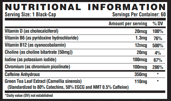 Combo LIPO-6 BLACK INTENSE ULTRA CONCENTRATE - 60 caps х 10шт + Caffeine - 60 caps х 2шт - В ПОДАРУНОК!