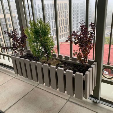 Горщик для квітів балконний Akasya 11 л сіро-коричневий