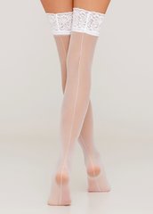 Чулки GIULIA с декоративным швом Chic calze 20 DEN (bianco-3/4 размер)