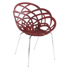 Кресло Papatya Flora-ML матовый красный кирпич сиденье, ножки хром