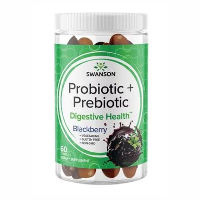 Probiotic + Prebiotic Blackberry - 60 Gummies (До 01.24+пошкоджені капсули)