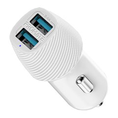 Автомобильное зарядное устройство Promate Voltrip-Duo 17Вт 2 USB White (voltrip-duo.white)