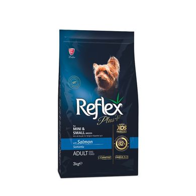 Повноцінний та збалансований сухий корм для собак малих порід з лососем Reflex Plus 3 кг