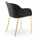Крісло Tilia Shell-MG ніжки металеві золото, сидіння чорне