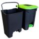 Бак для мусора с педалью Planet 50 л черный - зеленый