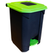 Бак для мусора с педалью Planet 50 л черный - зеленый