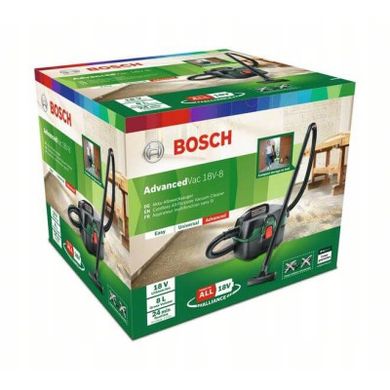 Пылесос аккумуляторный Bosch Advanced Vac 18V-8 c акб PBA 18 V 2.5 Ah W-B и з/у AL 1830 CV