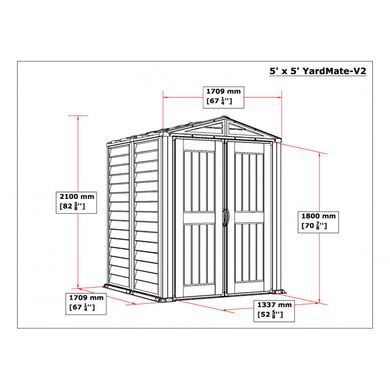 Сарай пластиковий YardMate 171x171x210 см темно-сірий