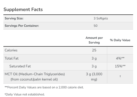 MCT Oil 1000 mg - 150 sgels