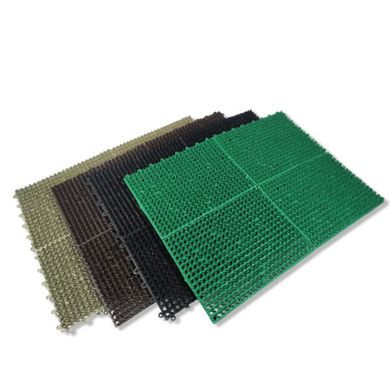Коврик 4-секционный придверной грязезащитный 540х400 мм п/е «Plastic's Craft» Зеленый
