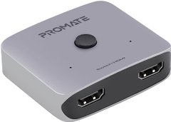 Свитч двунаправленный Promate Switch-HDMI 4K 60Hz Silver (switch-hdmi.silver)