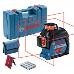 Линейный лазерный нивелир Bosch Professional GLL 3-80 в кейсе с мишенью и чехлом