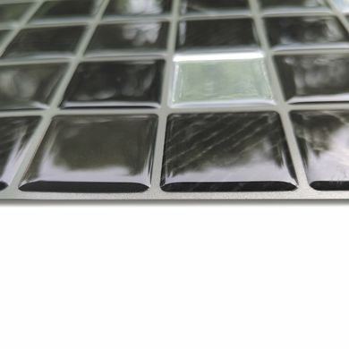 Самоклеющаяся полиуретановая плитка черно-белая мозаика 305х305х1мм (D) SW-00001149