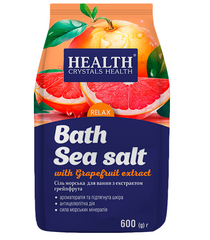 Соль морская натуральная для ванны ароматизированная с экстрактом "Грейпфрута" Crystals Health 600 г