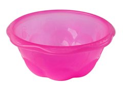 Миска салатниця 1,6 л Ромашка Plastic's Craft Прозора рожева