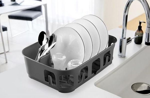 Сушарка для посуду Emhouse EP-200 пластикова 38,5х28,5х10.5 см сіра
