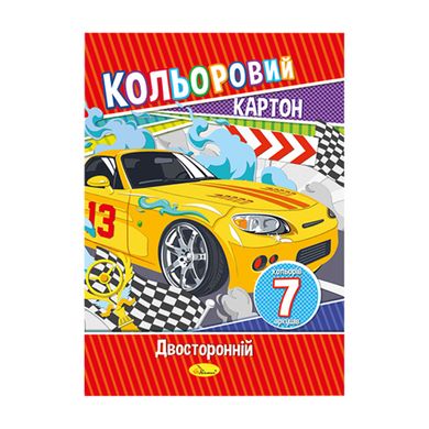 Набір кольорового картону А4 АП-1102 двосторонній 7 аркушів