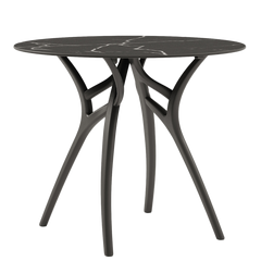 Стол Tilia Ivy-L d90 см столешница черный мрамор ножки черные
