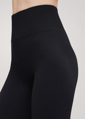 Легінси в рубчик із моделюючим швом ззаду GIULIA LEGGINGS RIB (black-L/XL) Чорний