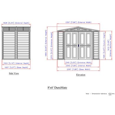 Сарай пластиковий DuraMate 240x163x186 см слонова кістка