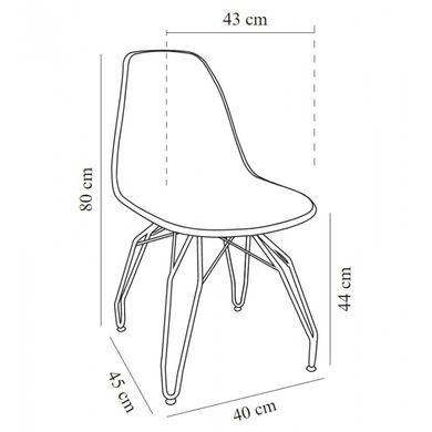 Стілець Tilia Eos-M сидіння з тканиною, ніжки металеві фарбовані ARTCLASS 903