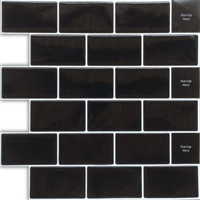 Самоклеюча поліуретанова плитка чорна цегла 305х305х1мм (D) SW-00001186