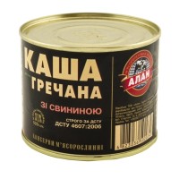 Каша гречана зі свининою Алан 525 г (4823036502074)