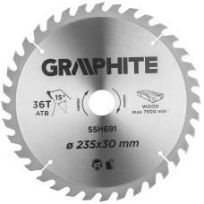 Диск відрізний з наконечниками HM 235 x 30 мм, 36 зубів Graphite
