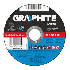 Диск відрізний по металу,  125 x 2.5 х 22.2 мм, 41 A30-T-BF Graphite