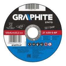 Диск шліфувальний по металу,  125 x 6.4 х 22.2 мм, 27 A30-S-BF Graphite