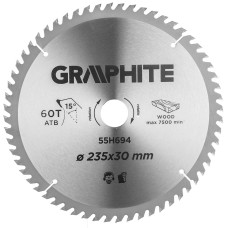 Диск відрізний з наконечниками HM 235 x 30 мм, 60 зубів Graphite
