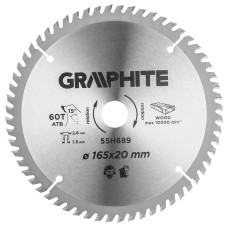 Диск відрізний HM 165 x 20 мм, 60 зубьев Graphite