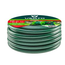 Шланг для сада Verto 15G804 Economic 3/4" x 30 м, 20 бар, прочный и эластичный.