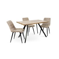 Стіл Метрополь, (120*80), чорний/штучний шпон MDF