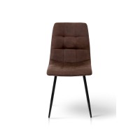 Стілець Чілі (круглий) чорний/мкфібра коричнPK-03